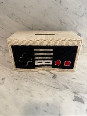 Retro NES Controller tissue box cover - Cream and Black